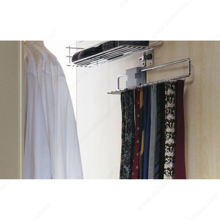 Richelieu 4963140 chrome sliding tie and belt rack